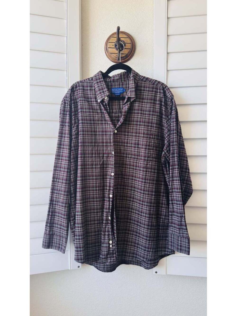Pendleton Plaid Long Sleeve Button-Down Shirt Size XL